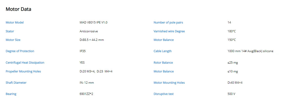 MAD V8015 IPE Drone Motor with iPEV1.0 model and advanced features.