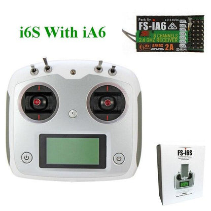 FS-I6S FS I6S Flysky 10CH 2.4G RC Quadcopter Transmitter Controller with Receiver FS-iA6B or FS-IA10B for RC Airplane FPV Racing - RCDrone