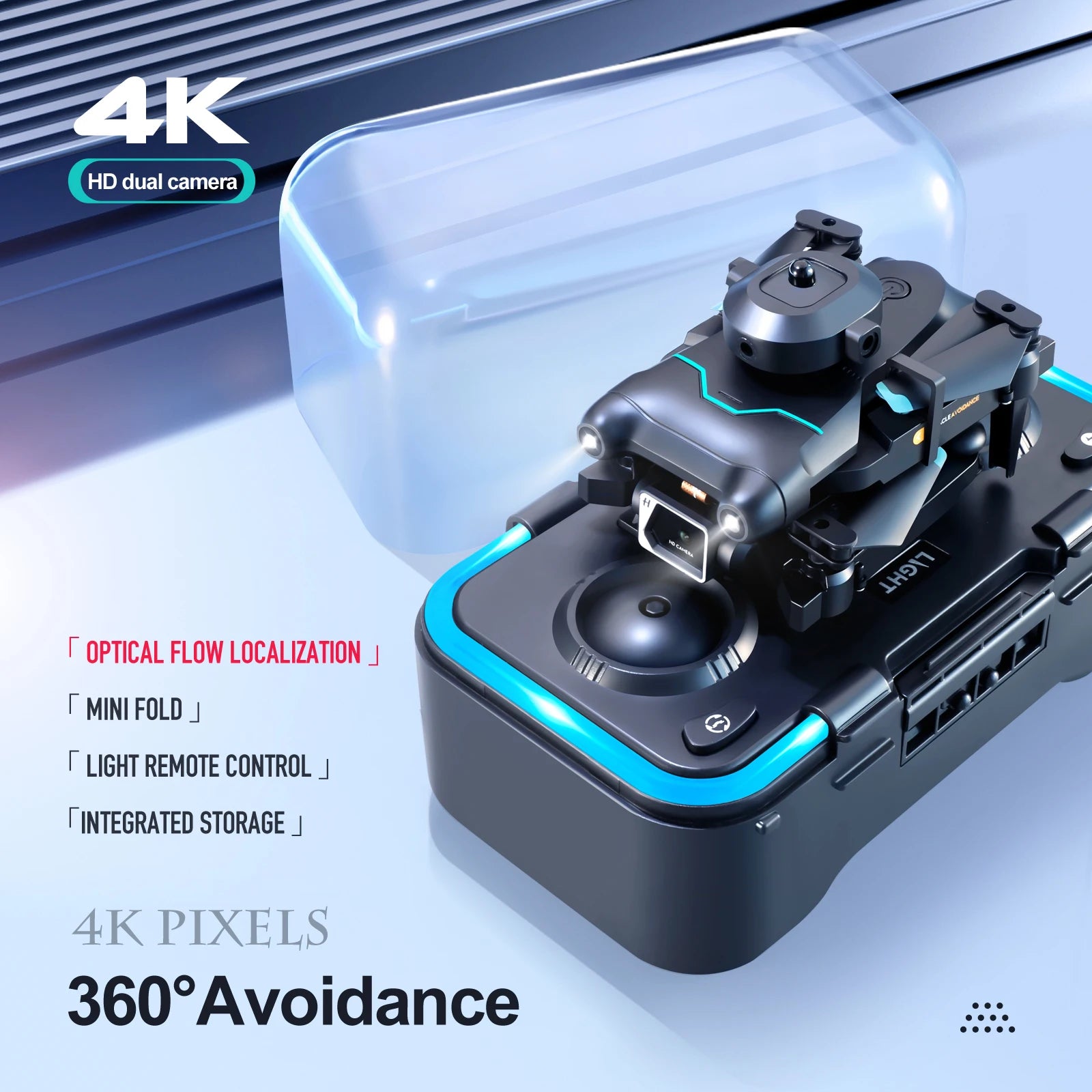 2024 New S96 Mini Drone - Professional 4K 360° Obstacle Avoidance Air Pressure Fixed Height Professional Foldable Quadcopter Toys 17 4k hd dual camera optical flow localization . mini