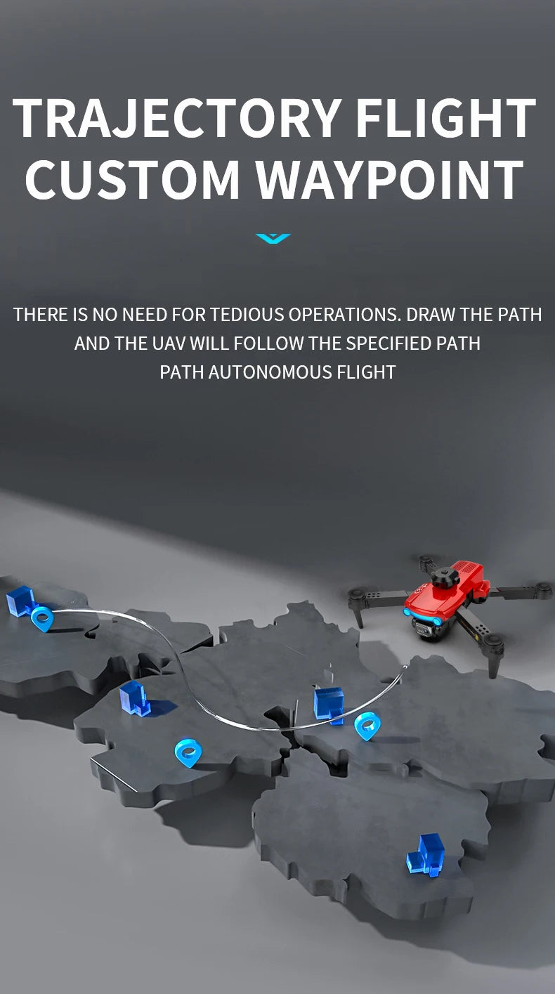 CS9 Drone - 4K Dual Optical Flow Drone WIFI FPV 2.4GHz Height Keeping Obstacle Avoidance Four Axis Foldable RC Quadcopter Aircraft Toy 32 CS9 Drone, uav will follow the specified path path autonomously .