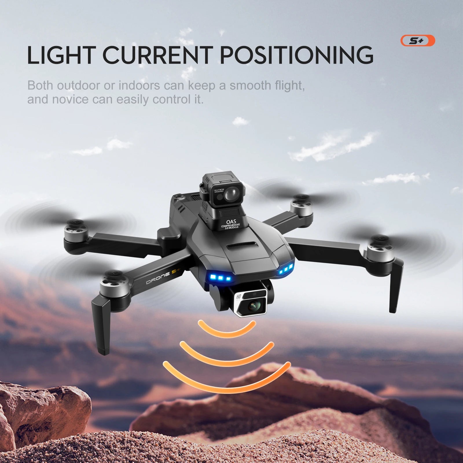 S+ GPS Drone - 6K HD Dual HD Camera Laser Obstacle Avoidance Aerial Photography Brushless Motor Foldable Drone Quadcopter RC Distance 1200M Professional Camera Drone 21 S+ GPS Drone, e038 OAS Coyo MOBIsNe DFONE DF