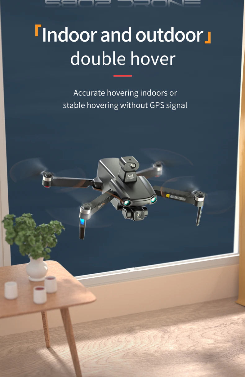 2024 New S802 GPS Drone, double hover Accurate hovering indoors or stable hovering without