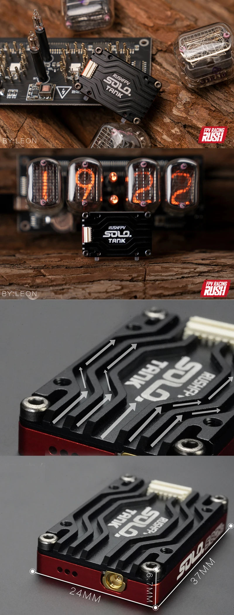 RUSHFPV RUSH TANK SOLO 1.6W 5.8G VTX - 5.8GHZ 48CH PitMode Pitmode 25mW 400mW 800mW 1600mW Adjustable 2-6S Microphone for FPV Long Range Drone 7 RUSHFPV RUSH TANK SOLO 1.6W 5.8G VTX, FPV RUSH TANK SOLO 1.6W 5.8G VT