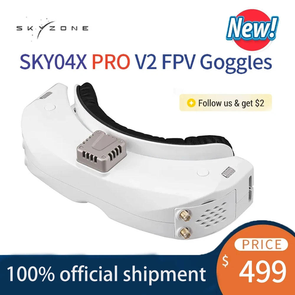 Skyzone Sky04x Pro FPV Goggles - 5.8G 48CH Steadyview Receiver 1920X1080 HD OLED DVR Head Tracker