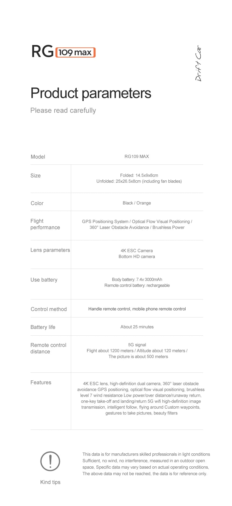 RG109 PRO MAX GPS Drone - RC Distance 1200M Professional Obstacle Avoidance 4K HD Dual HD Camera Brushless Foldable Quadcopter Professional Camera Drone 42 RG109 PRO MAX GPS Drone, RG109 MAX Folded: 14.Sx9x8cm Unfold