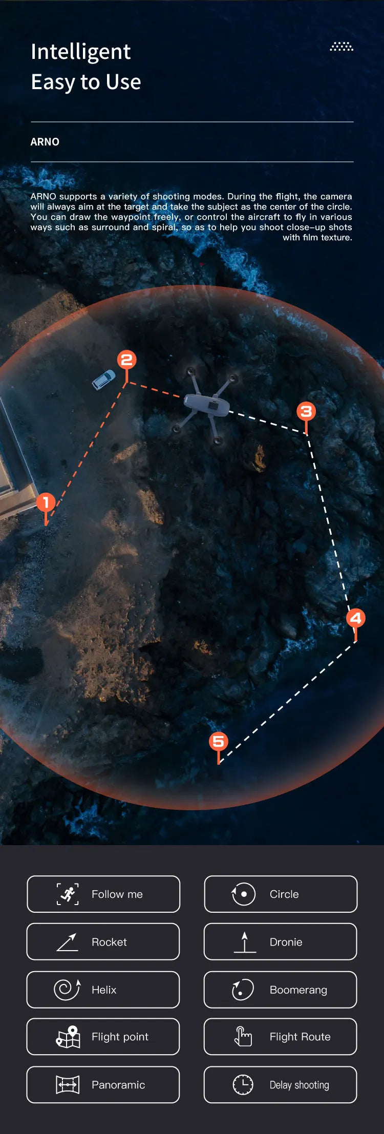 C-FLY Arno SE MAX Drone - Profesional 4K HD Camera 3-Axis Micro Gimbal 5G Wifi GPS Drone With HD Camera FPV Brushless Foldable RC Quadcopter Professional Camera Drone 54 C-FLY Arno SE MAX Drone, the camera will always aim at the target and take the subject as the center of the circle