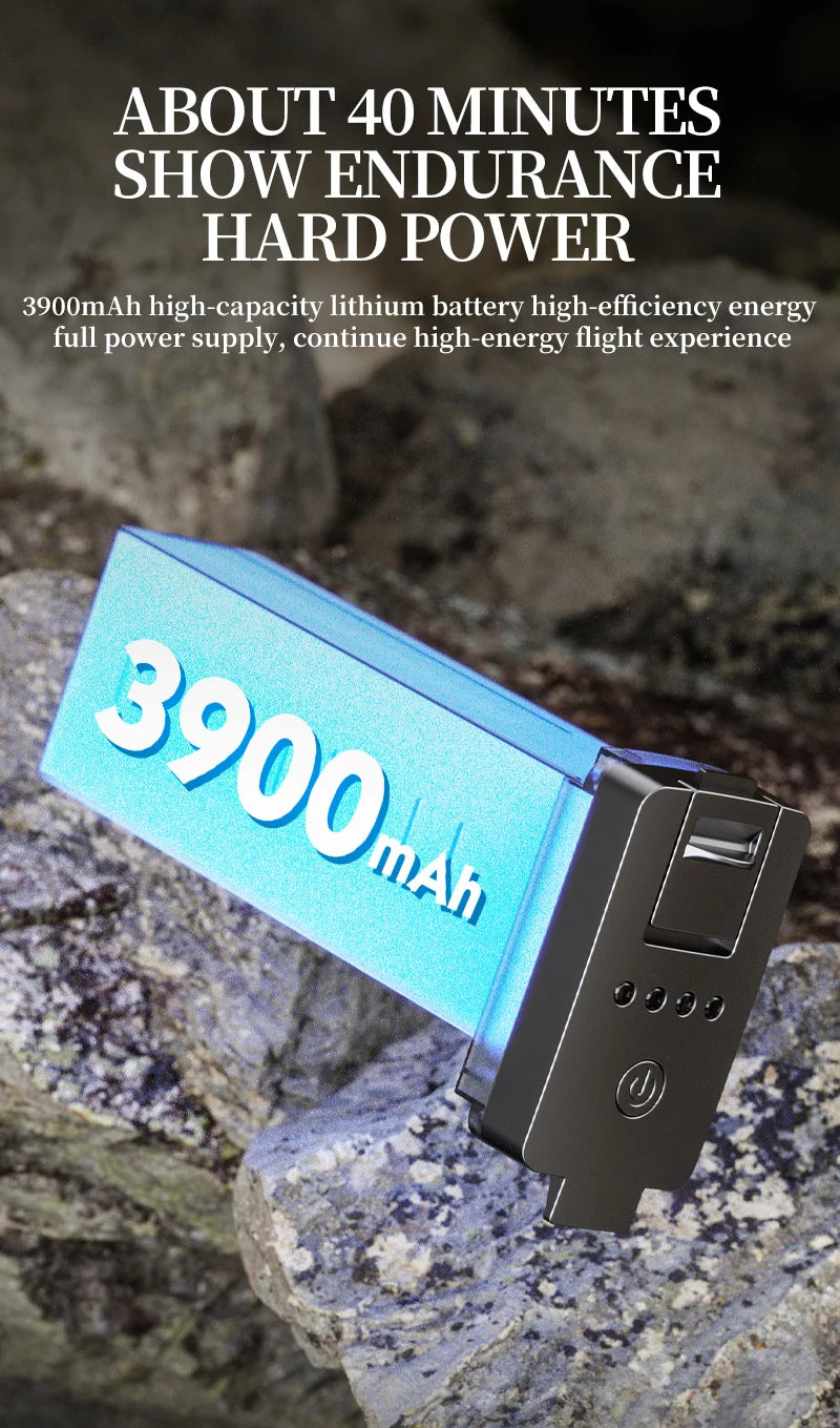 KF104 MAX2 Drone, Long-lasting flight: 40-minute battery life with high-capacity lithium power.