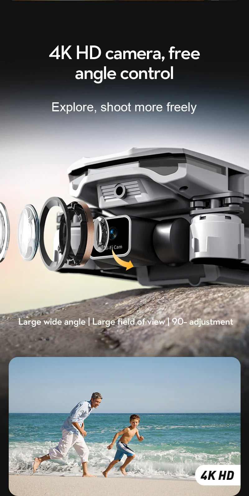 XT1 Drone - 2024 New 4K HD Camera FPV WIFI 3-way Obstacle Avoidance Foldable Quadcopter RC Helicopter For Kid Gift 16 XT1 Drone, 4k hd camera, free angle control explore, shoot more