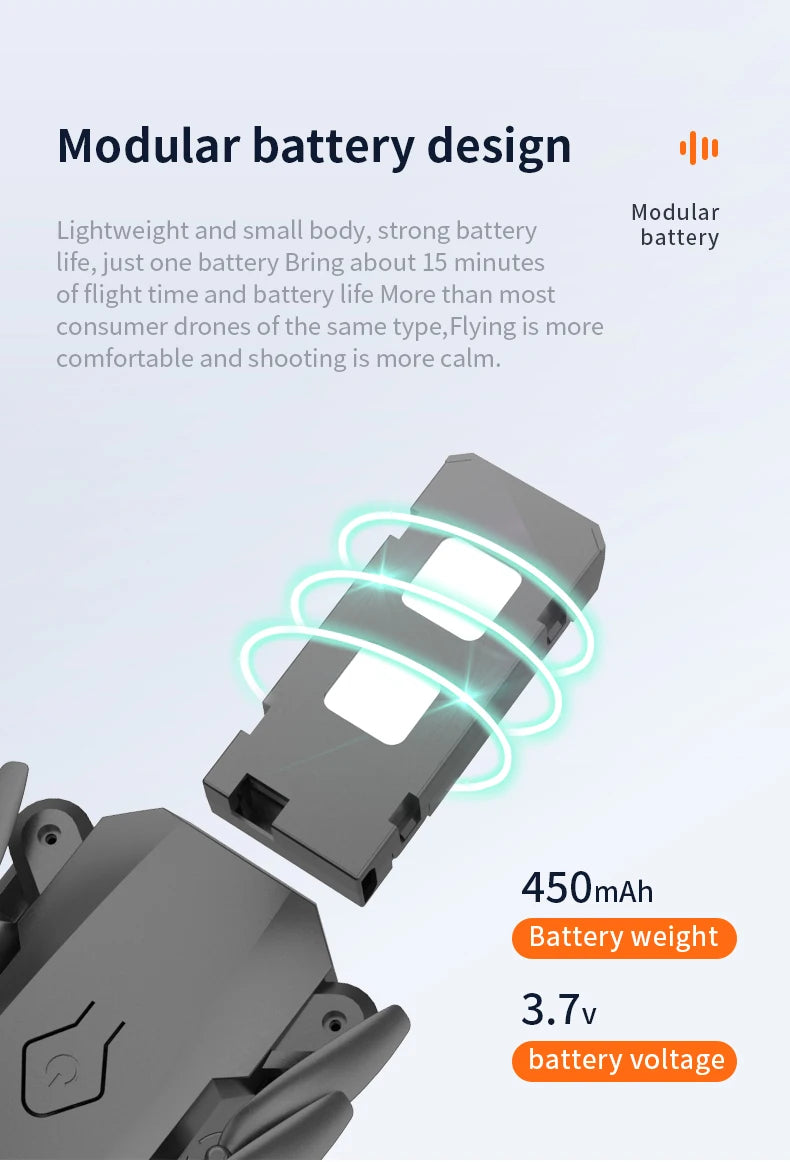 XYRC L23 Mini Drone - 4K HD Dual Camera Drones Wifi FPV Height Keep Small Foldable Quadcopter RC Dron Toy For Children Boy Gift 32 XYRC L23 Mini Drone, just one battery bring about 15 minutes of flight time and battery life than