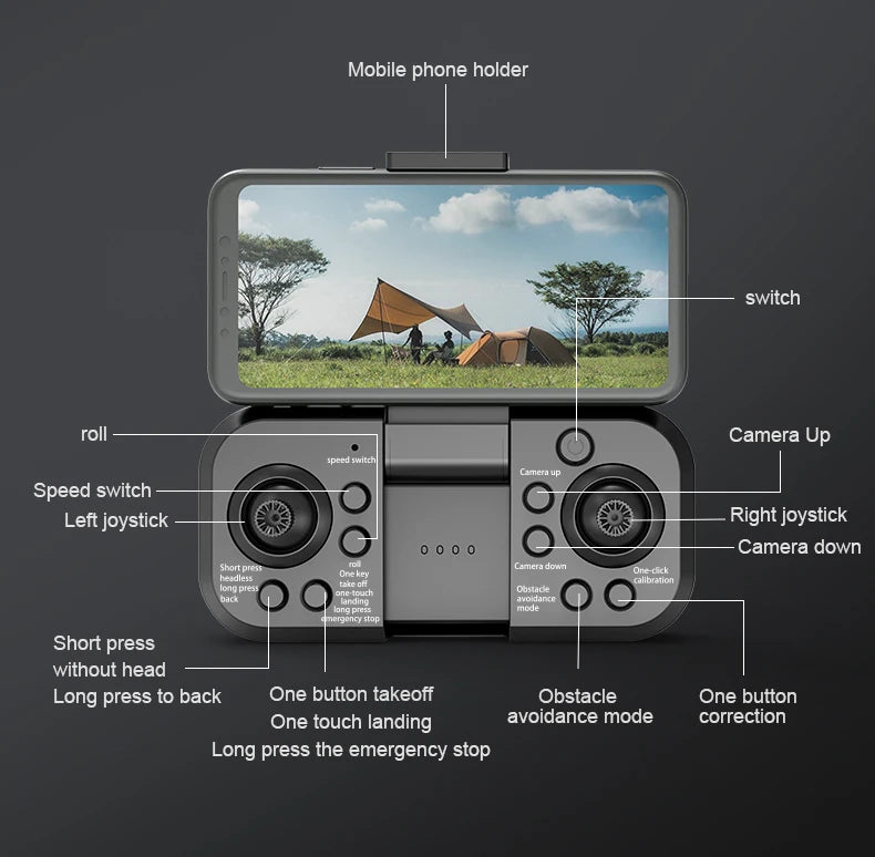X39 Mini Drone, mobile phone holder switch roll camera up specu swild