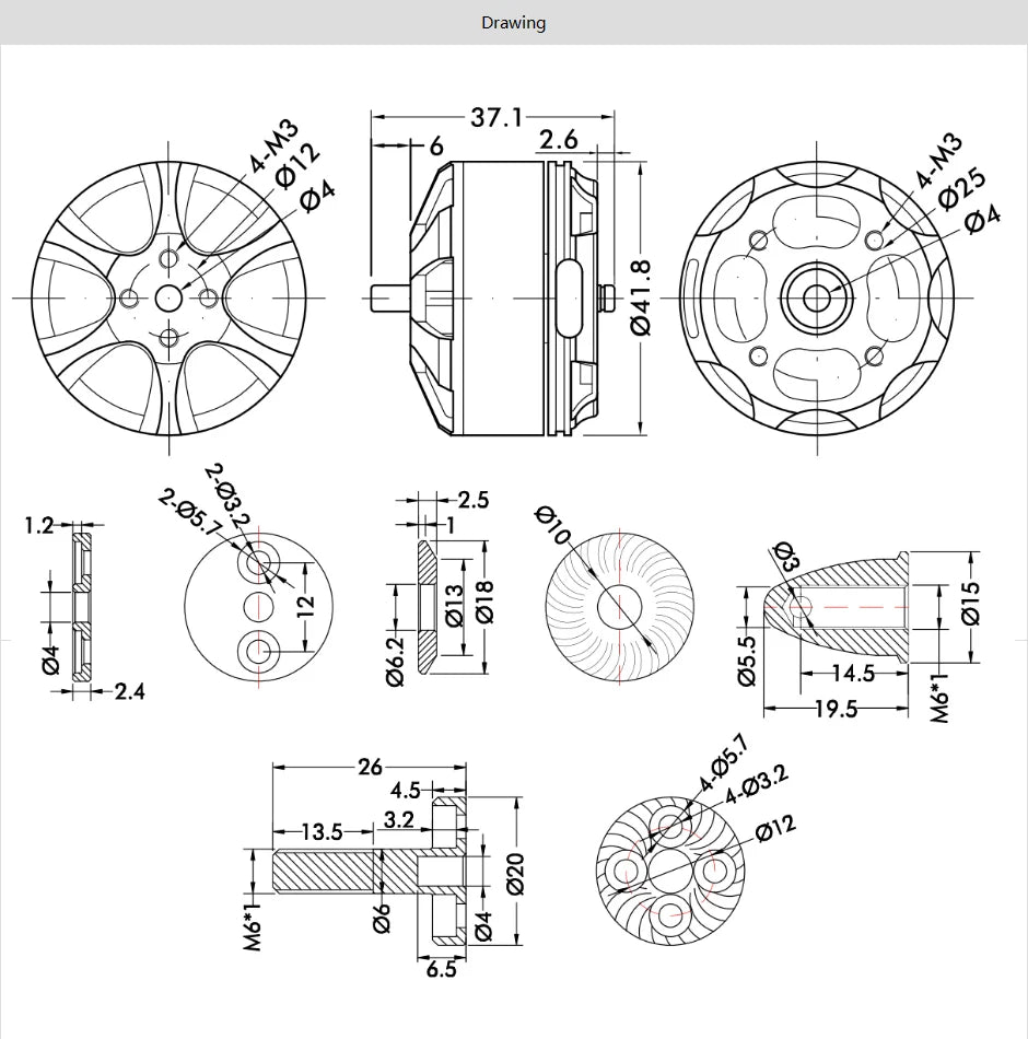 T-motor MN3510 KV360 KV630 KV700 Brushless Motor
