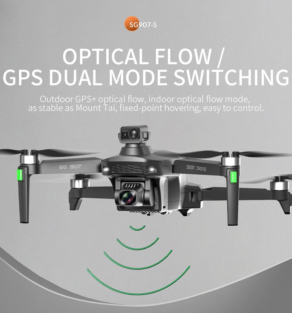 SG907S Drone - 4K HD GPS Auto-Return High Performance Obstacle Avoidance Long Range Remote Control Aircraft Plane Toy Professional Camera Drone 24 SG907S Drone, SG907-$ OPTICAL FLOW GPS DUAL MODE SWITCH