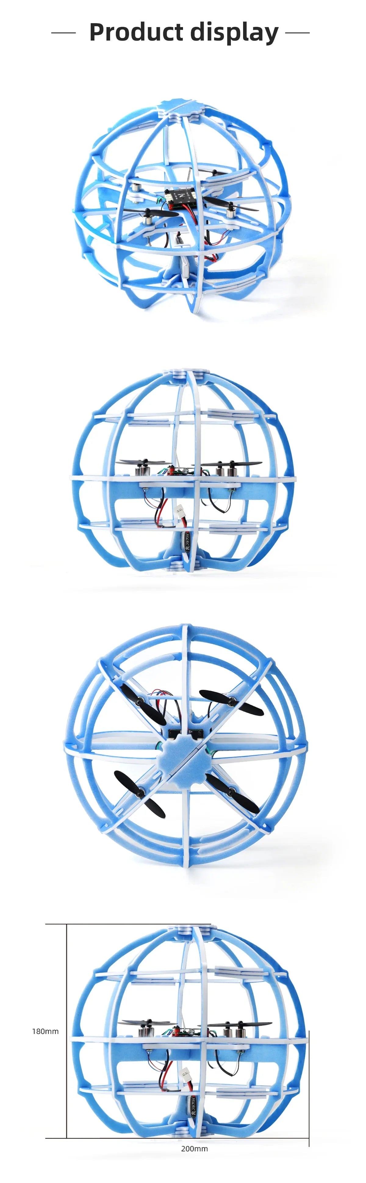 HGLRC A200 Soccer Ball Drone, an integrated protective cover on the outer surface is not easy to break even if it is hit