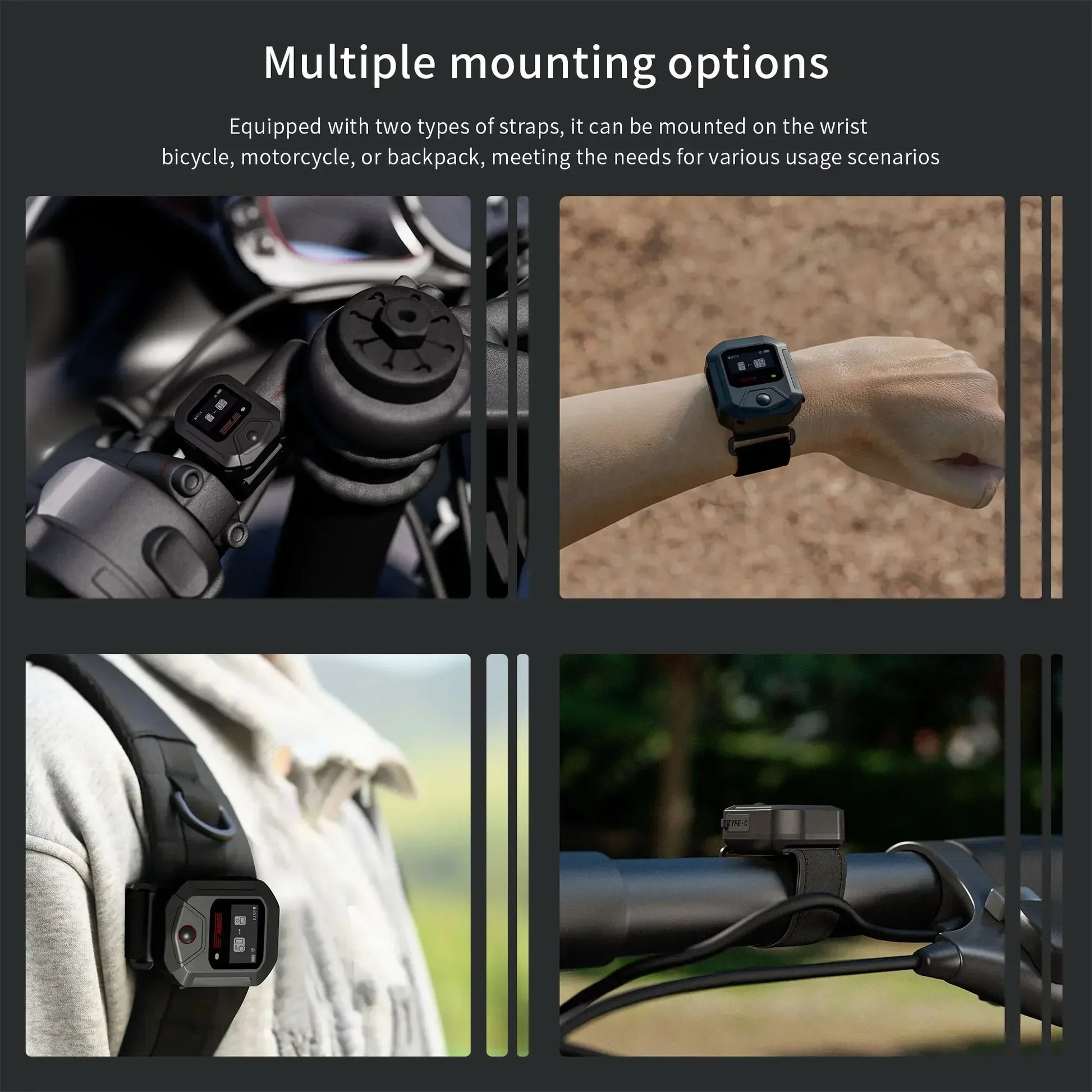 STARTRC GPS Bluetooth Wireless Remote Controller, Mounts on wrist, bike, or backpack. Works with DJI Action 5 Pro/4. Includes Bluetooth remote control.