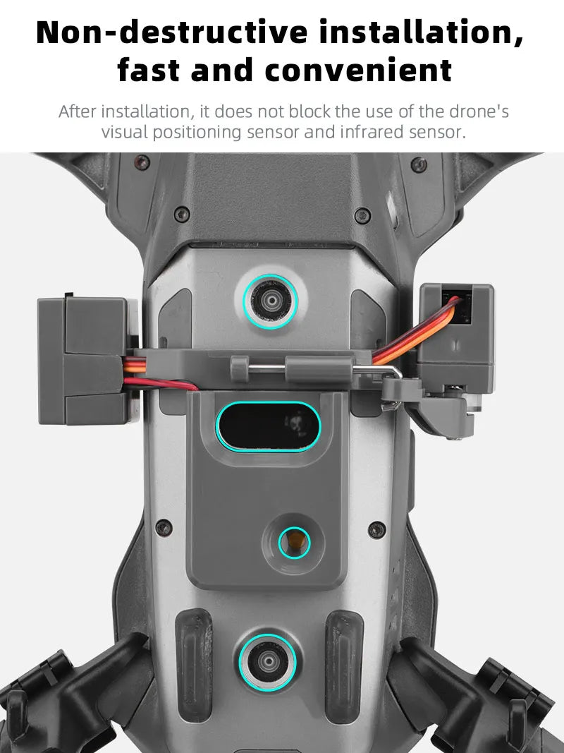 Airdrop System for DJI Mavic 3/2 Pro Zoom AIR 2 Mini 2/Mini 3 Drone Fishing Bait Wedding Ring Gift Deliver Life Rescue Thrower 97 non-destructive installation, fast and convenient After installation, it does not block the use