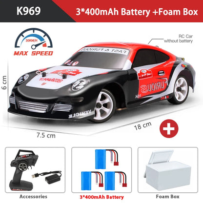 WLtoys K969 Samochód RC Drift 1:28, prędkość 30KM/H, 4WD, metalowe podwozie, system 2.4GHz