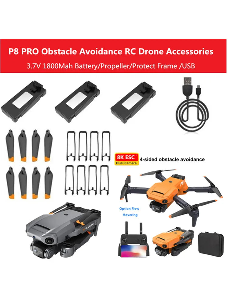 P8 Drone Battery, P8 PRO Obstacle Avoidance RC Drone Accessories 3.7V 180OMa