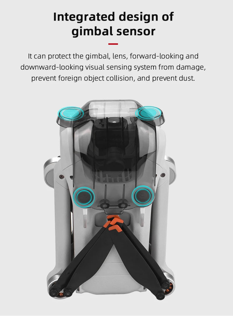 designed to protect the gimbal; lens, forward-looking and downward-looking visual