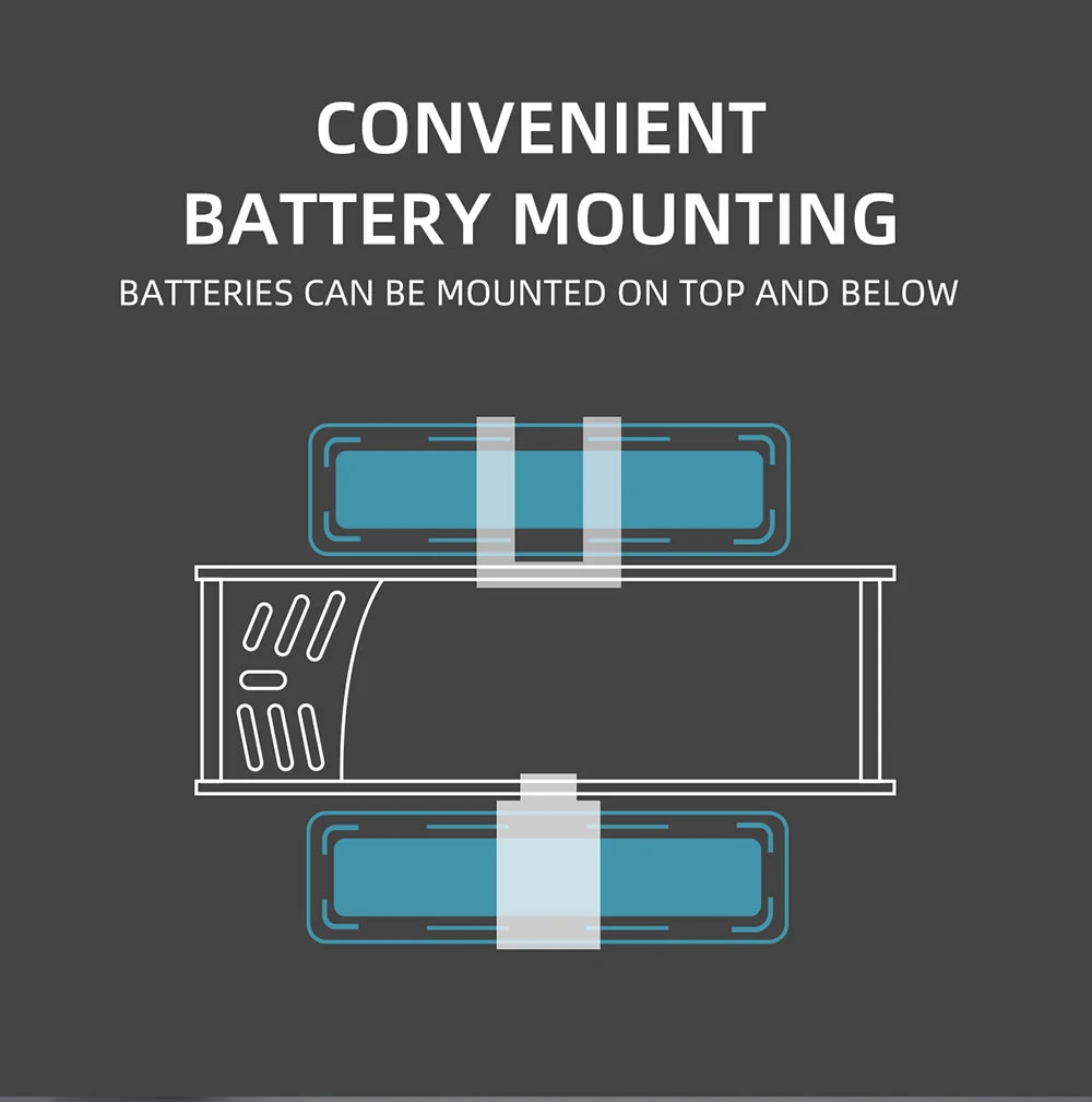 MOUNTING BATTERIES CAN BE MOUNTED ON TOP AND BELOW 000