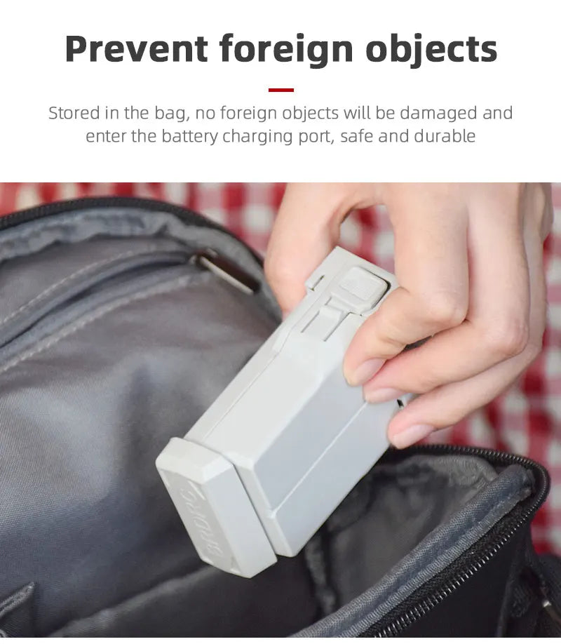 the no foreign objects will be damaged and enter the battery charging port, safe and durable bag 