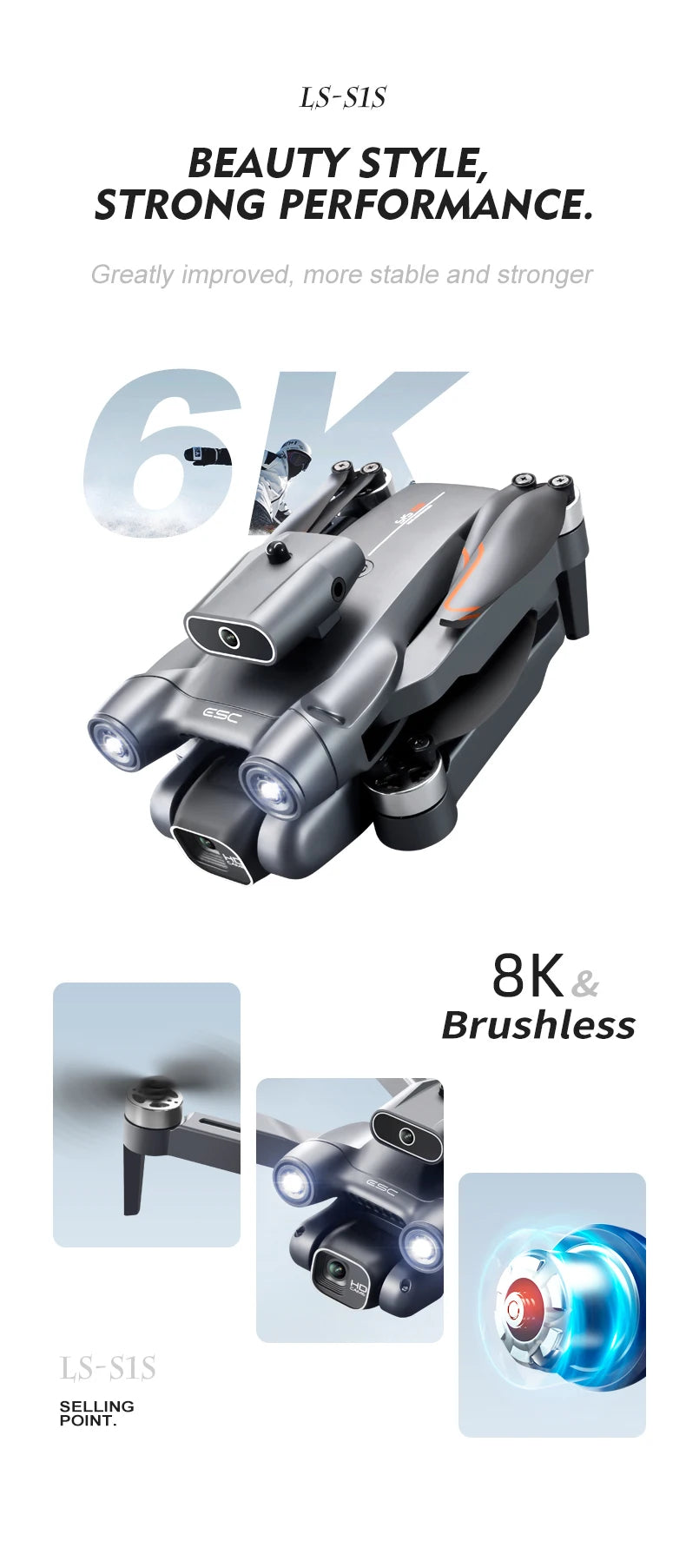 LSRC-S1S Drone - 2024 New RC Drone 145g 4K 8K HD Gimbal Anti-Shake Camera 360° Obstacle Avoidance One Key Takeoff Brushless Motor Quadcopter 18 LSRC-S1S Drone, ls-sis beauty style, strong performance. greatly improved