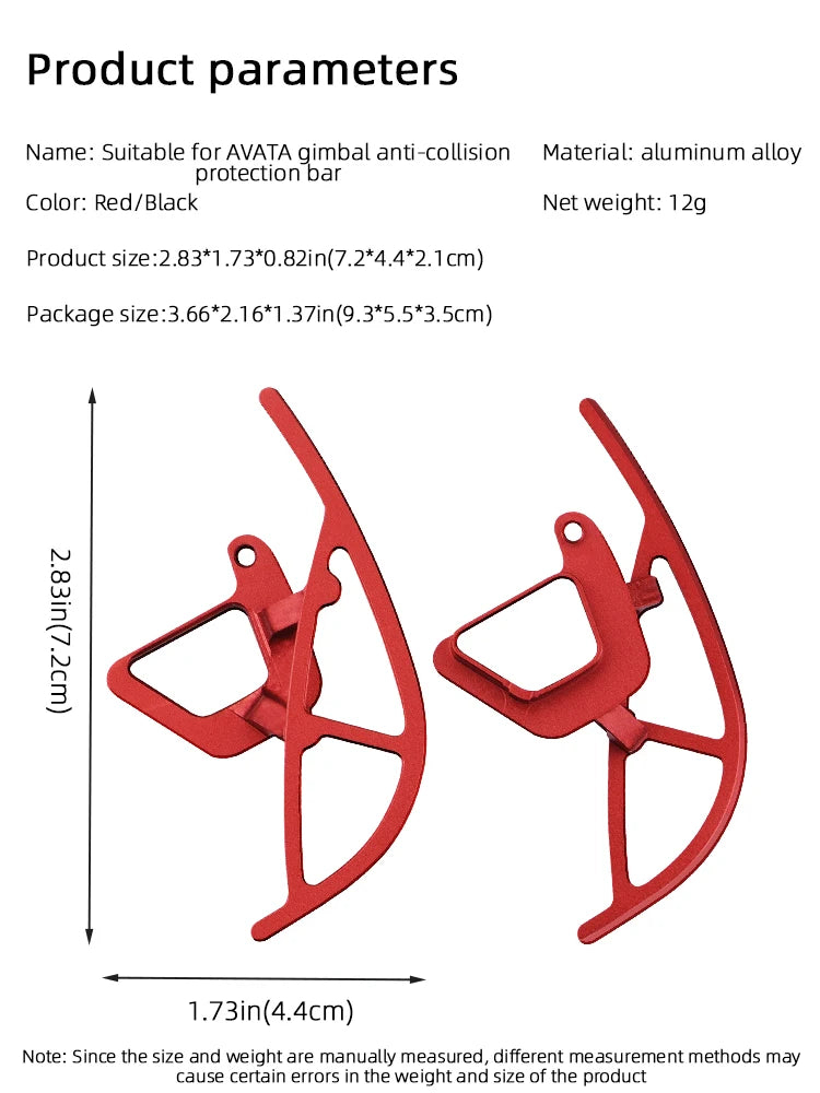 Gimbal Camera Anti-collision Bar for DJI Avata Combo Drone - Bumper Protector Lens Bumper Accessories 19 Gimbal Camera Anti-collision Bar for DJI Avata Combo Drone, product parameters Name: Suitable for AVATA gimbal anti-collision