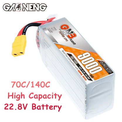 GaoNeng GNB 6S HV 22.8v 9000mAh 70C/140C High Capacity Lipo Battery For FPV Racing Drone