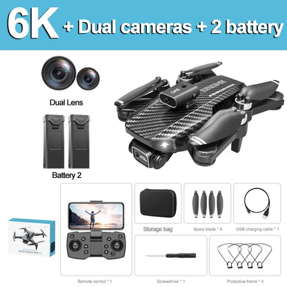 V162 Drone, 6K Dual calzerras + 2 batiely Dual Lens Battery 2 Storage