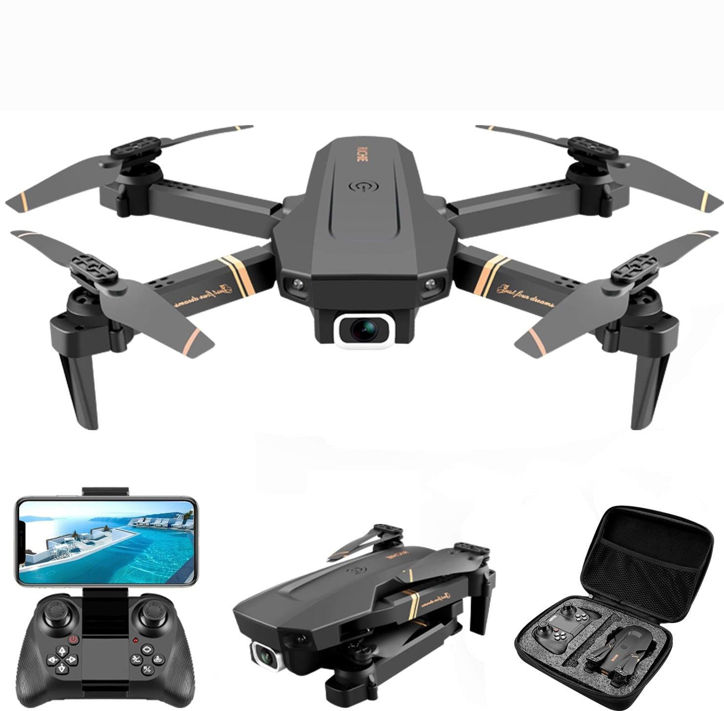 4DRC V4 Drone - 4K 1080P HD Wide Angle Camera WiFi Fpv Dual Camera Foldable Quadcopter Real Time Transmission Dron Gift Toys