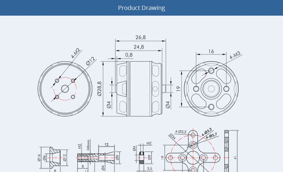 T-motor AT2310 KV2200 Brushless Motor SPECIFICATIONS