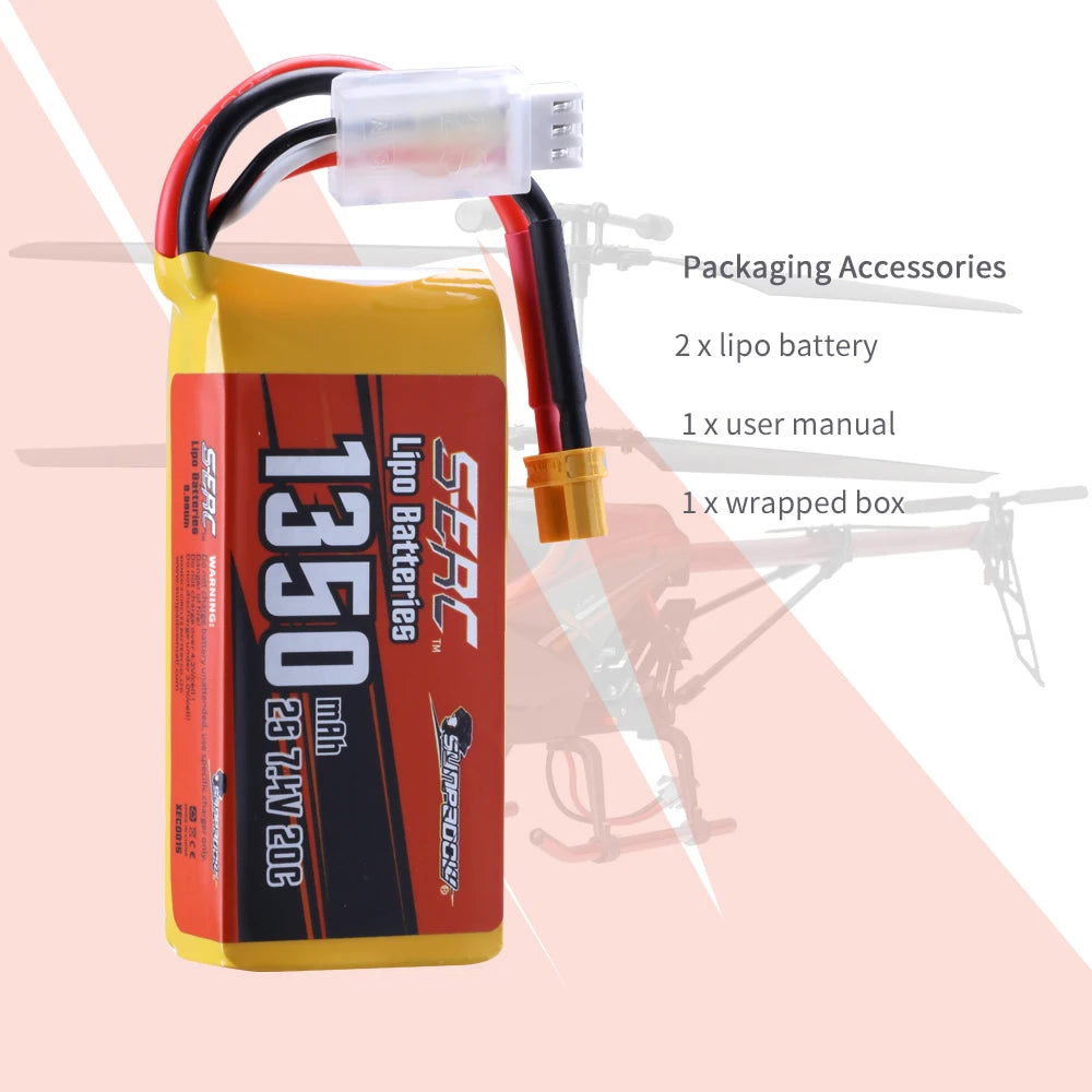 Sunpadow Lipo Battery, Packaging Accessories 2 xlipo battery 1xuser manual 8 5 1X wrapped box 