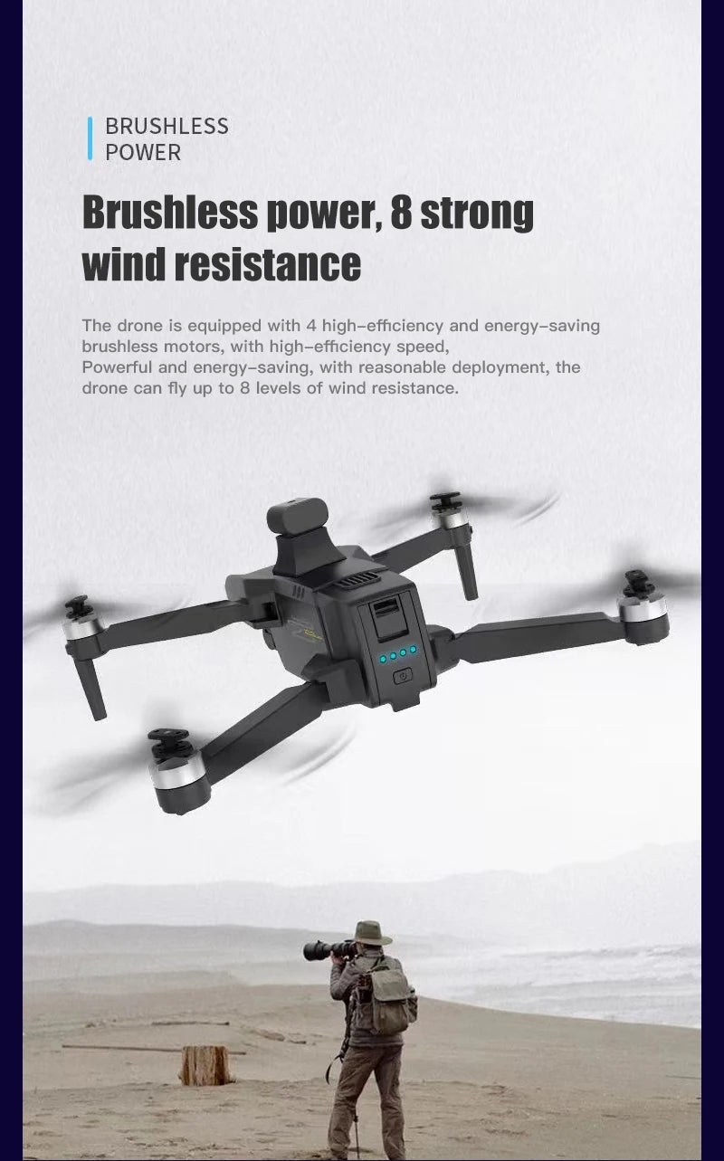 S808 GPS Drone, the drone is equipped with 4 high-efficiency energy-saving brushless motors . the