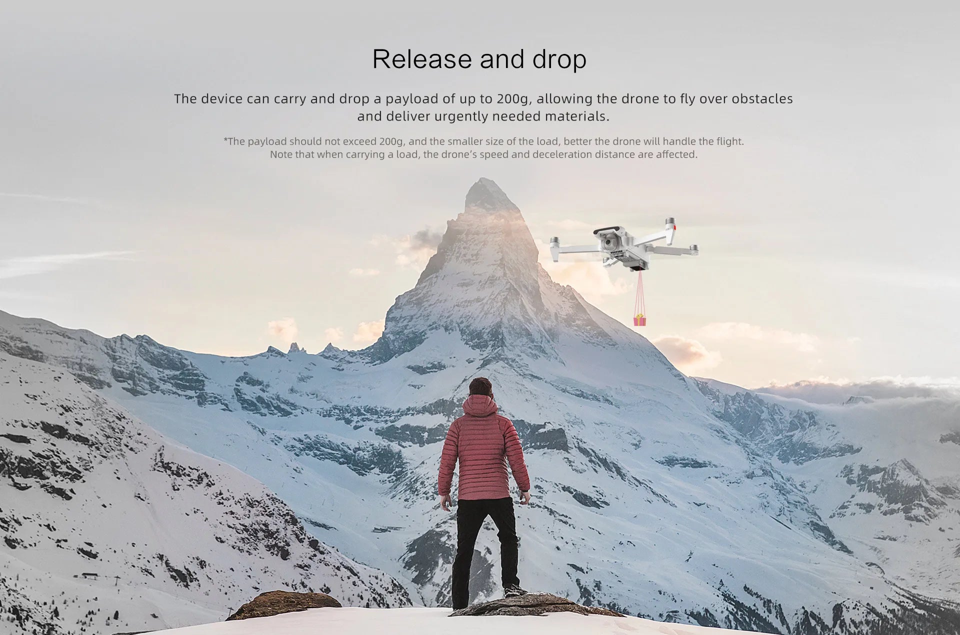 FIMI X8se 2022 V2 Drone, #The payload should not exceed 200g, and the smaller size of the load, better