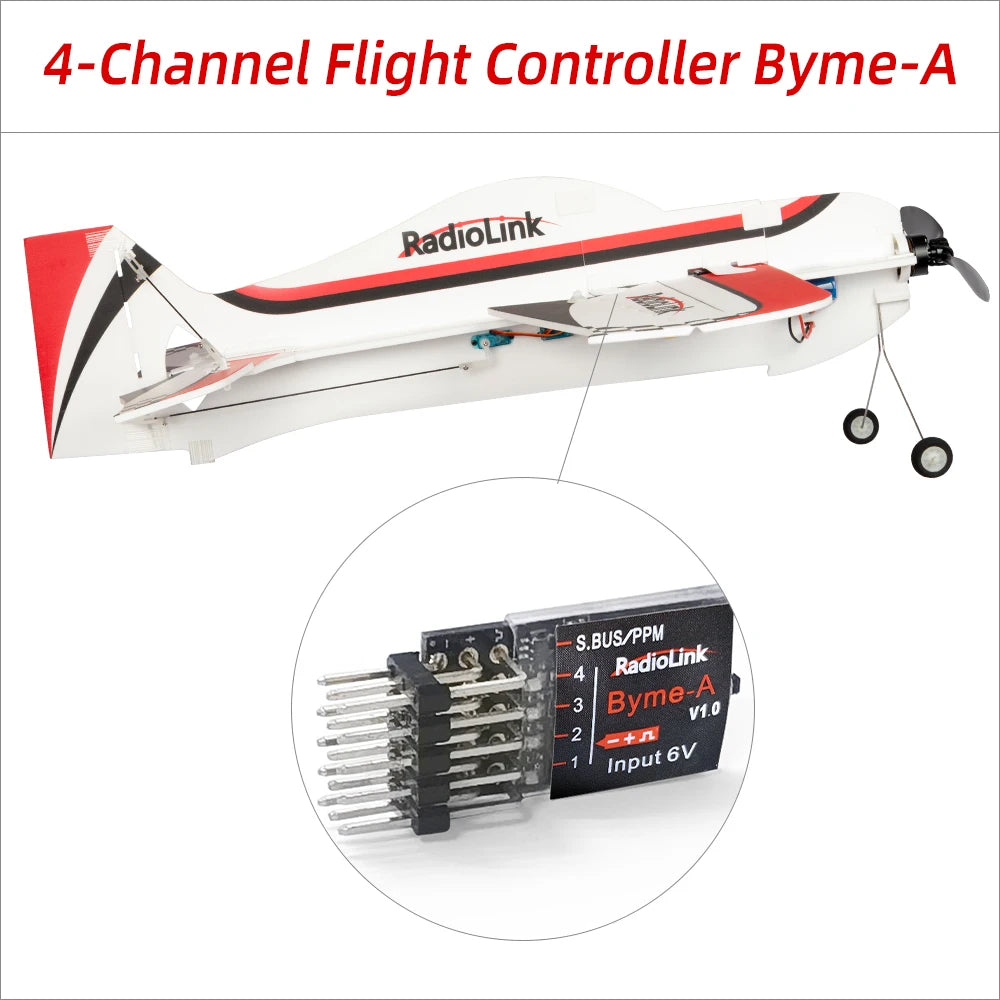 Radiolink A560 Airplane - RTF PNP 4CH RC Plane 580mm Wingspan 6 Modes Ready to Fly 3D EPP Trainer Beginner Set Gyro Assist System 16 Radiolink A560 Airplane, 4-Channel Flight Controller Byme-A S. RadioLink 'BUS/