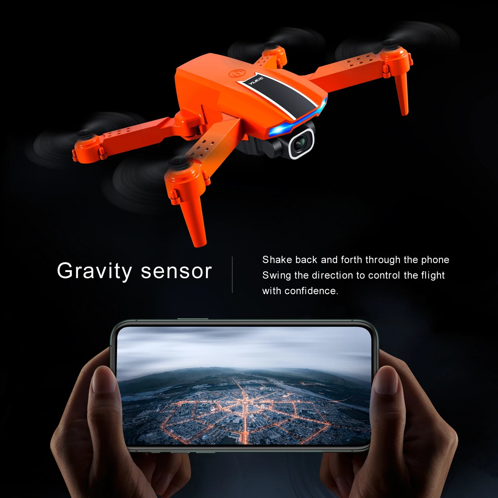 KBDFA S65 4K Mini Drone, shake back and forth through the phone gravity sensor swing the direction to control