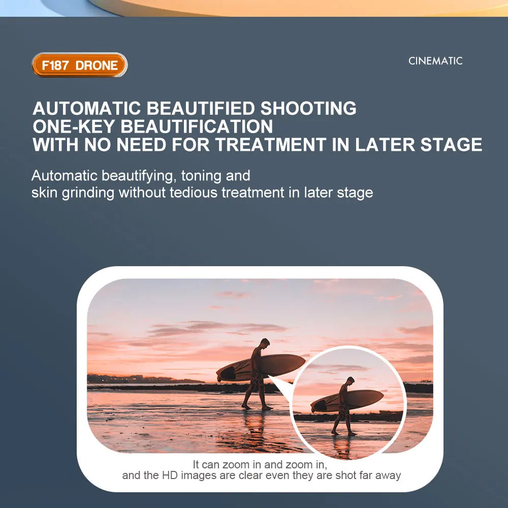 F187 Drone, f187 drone cinematic automatic beautification shooting one-key