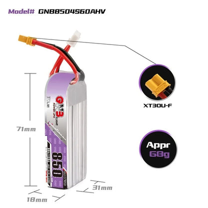 GAONENG GNB 4S HV 15.2V 850mAh 60C/120C Lipo Battery With XT30U-F