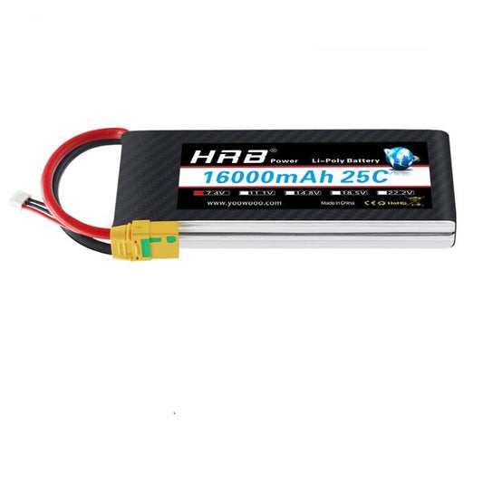 HRB Lipo 2S 電池 16000mah - 7.4V 25C XT60 T EC2 EC3 EC5 XT90 XT30 適用於遙控汽車卡車怪物船無人機遙控玩具