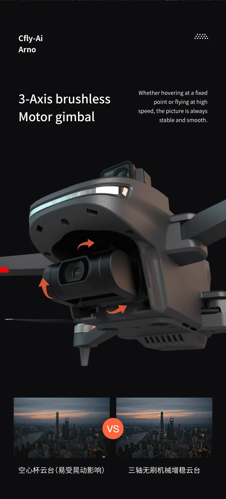 C-FLY Arno SE MAX Drone - Profesional 4K HD Camera 3-Axis Micro Gimbal 5G Wifi GPS Drone With HD Camera FPV Brushless Foldable RC Quadcopter Professional Camera Drone 48 C-FLY Arno SE MAX Drone, VS Zinze(gRar ip) E4*rinlt