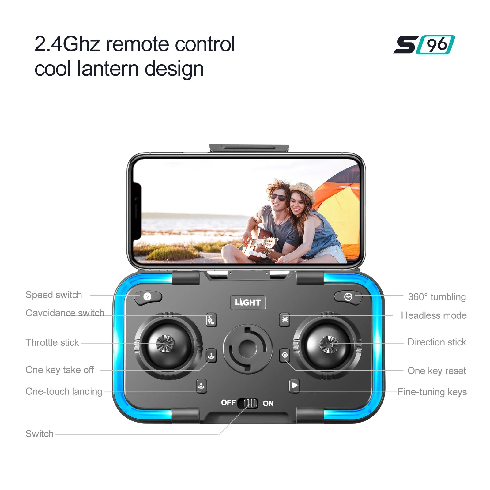 2024 New S96 Mini Drone - Professional 4K 360° Obstacle Avoidance Air Pressure Fixed Height Professional Foldable Quadcopter Toys 39 2.4ghz remote control 5 96 cool lantern design speed