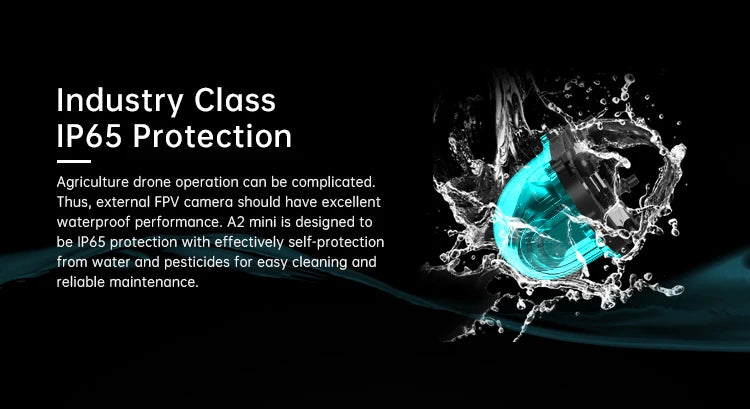 SIYI A2 Mini Ultra Wide Angle FPV Gimbal - Single Axis Tilt with160 Degree FOV 1080p Starlight Camera Sensor IP67 Waterproof 12 SIYI A2 Mini Ultra Wide Angle FPV Gimbal, external FPV camera should have excellent waterproof performance . A2 mini is designed to be