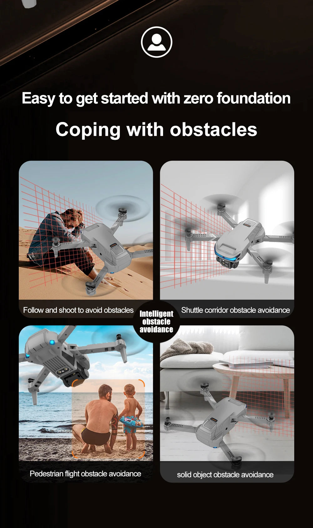 XT9 Mini Drone - 4K Double Camera FPV Drone Smart Obstacle Avoidance Drones Foldable Optical Flow RC Helicopter Toy 27 XT9 Mini Drone, easy to start with zero foundation coping with obstacles shuttle corridor obstacle avoid