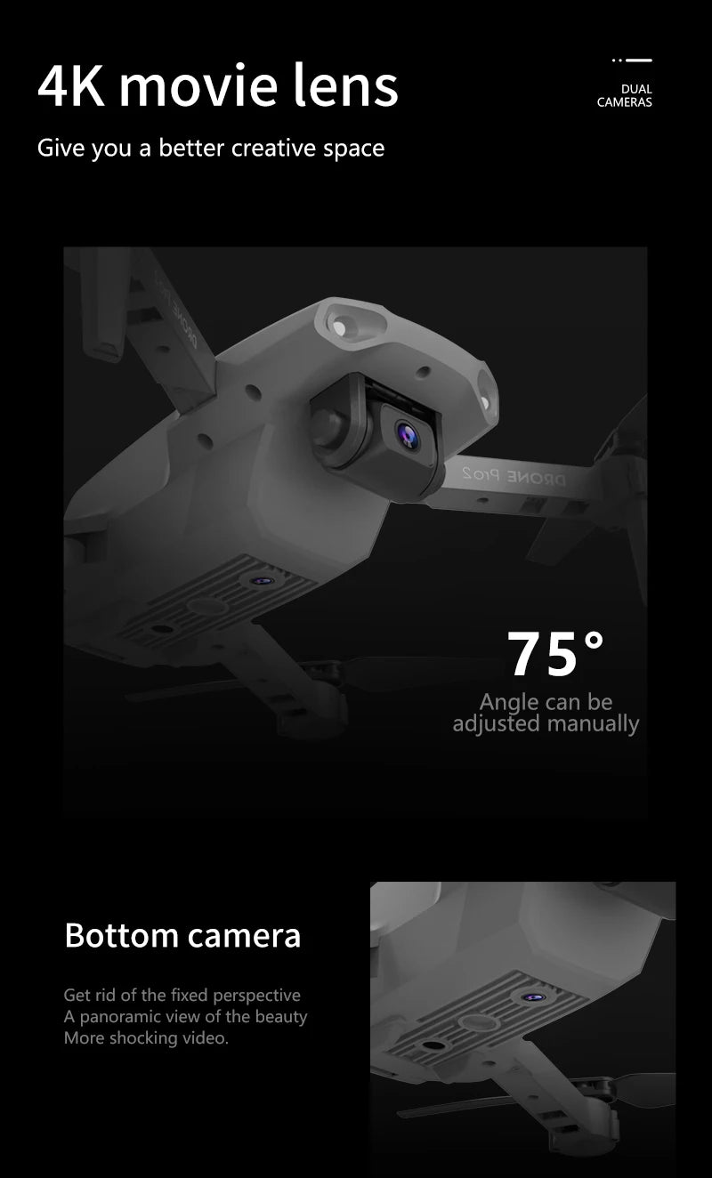 XKJ E99 RC Mini Drone - 4K 1080P 720P Dual Camera WIFI FPV Aerial Photography Helicopter Foldable Quadcopter Dron Toys 29 XKJ E99 RC Mini Drone, 4k movie lens cameras give you a better creative space so1