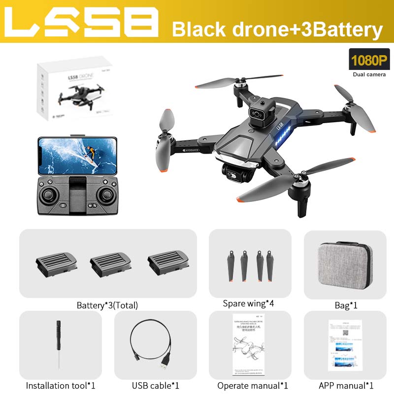LS58 Drone, 3(Total) Spare wing* 4 Bag"1
