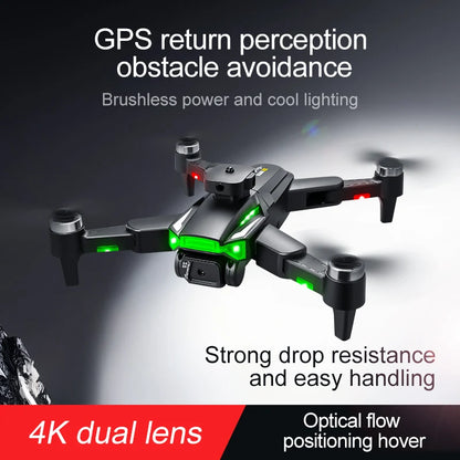 The RG606 Max Drone features GPS, returns to perception, avoids obstacles, has brushless power, cool lighting, strong drop resistance, and easy handling. It also includes optical flow and 4K dual lens positioning with hover capabilities.