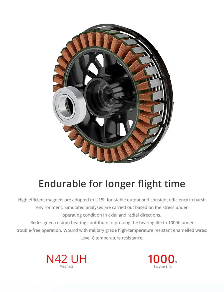 T-MOTOR U15 II KV100 Brushless Motor - 12-24S Max Thrust 36KG Outrunner Waterproof for Freight Transport UAV Multi-copter Drone 7 T-MOTOR, magnets are adopted to UISII for stable output and constant efficiency in harsh environment