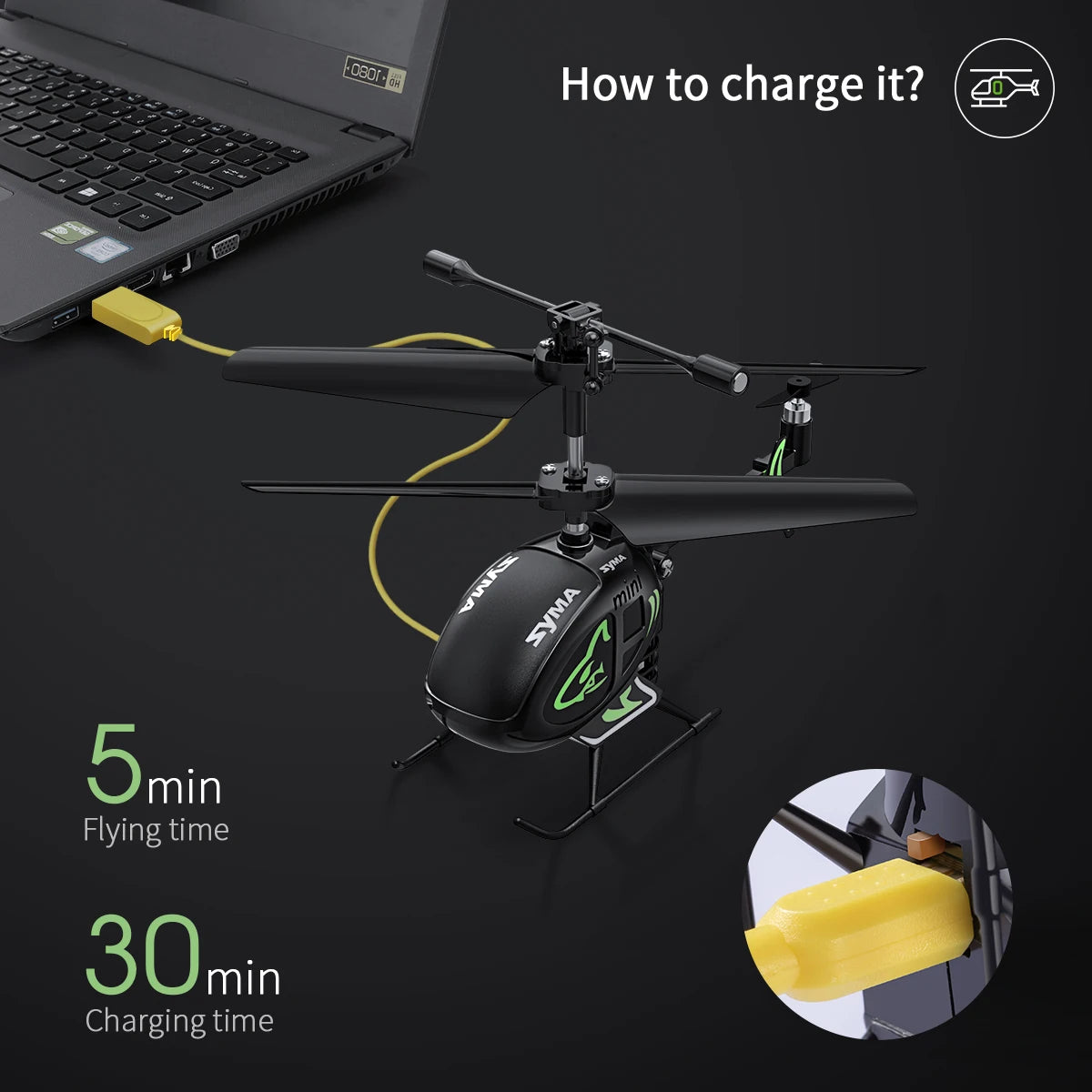 SYMA S100 Mini Helikopter Super Kucuk RC Helikopter Kapal Ucak Bir RCDrone