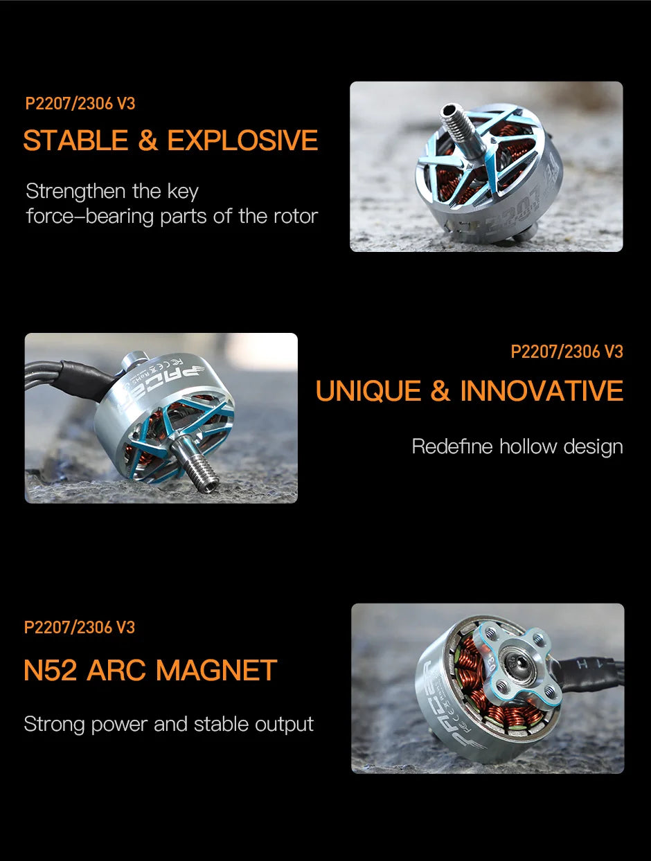 4PCS T-motor PACER P2306 V3.0 - KV1750 KV1950 KV2550 Powerful Brushless Outrunner Motor Freestyle For FPV RC Drone 12 4PCS T-motor, P2207/2306 V3 STABLE & EXPLOSIVE Strengthen
