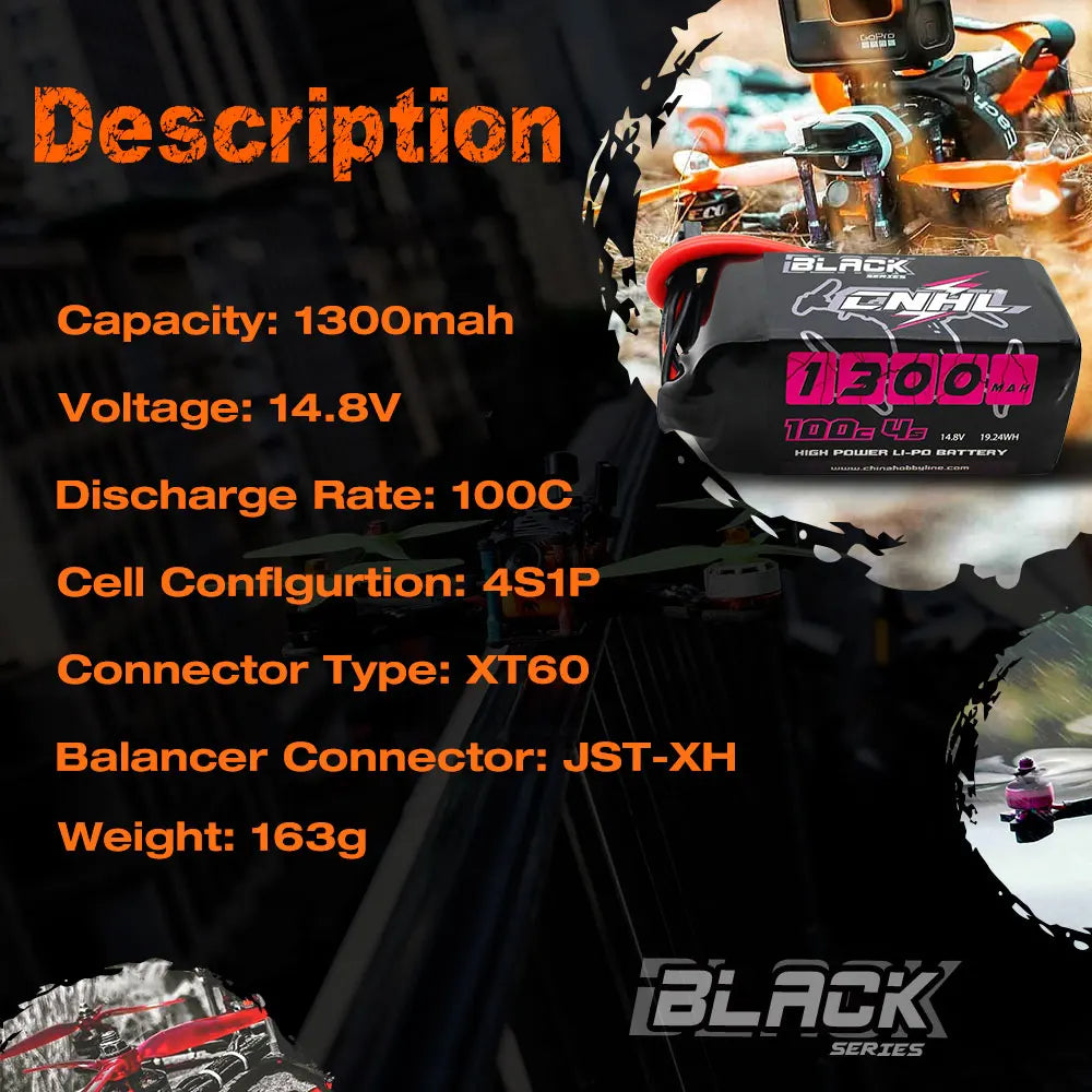 Description EBLAEK Capacity: 130mah Voltage: 14.8V