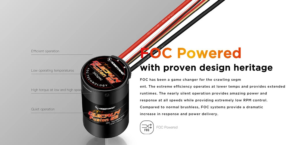 Hobbywing Quicrun Fusion Se - 40a 1800kv 1200kv Combined Motor Esc For 1/10 1/8 Rc Model Car Crawler Accessories 10 Hobbywing Quicrun Fusion Se, FOC has been game changer for the crawling segm ent . the nearly